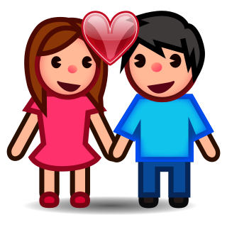 手をつないだカップルとハート Emojidex Custom Emoji Service And Apps
