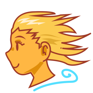 風になびく髪 Emojidex カスタム絵文字サービスとアプリ